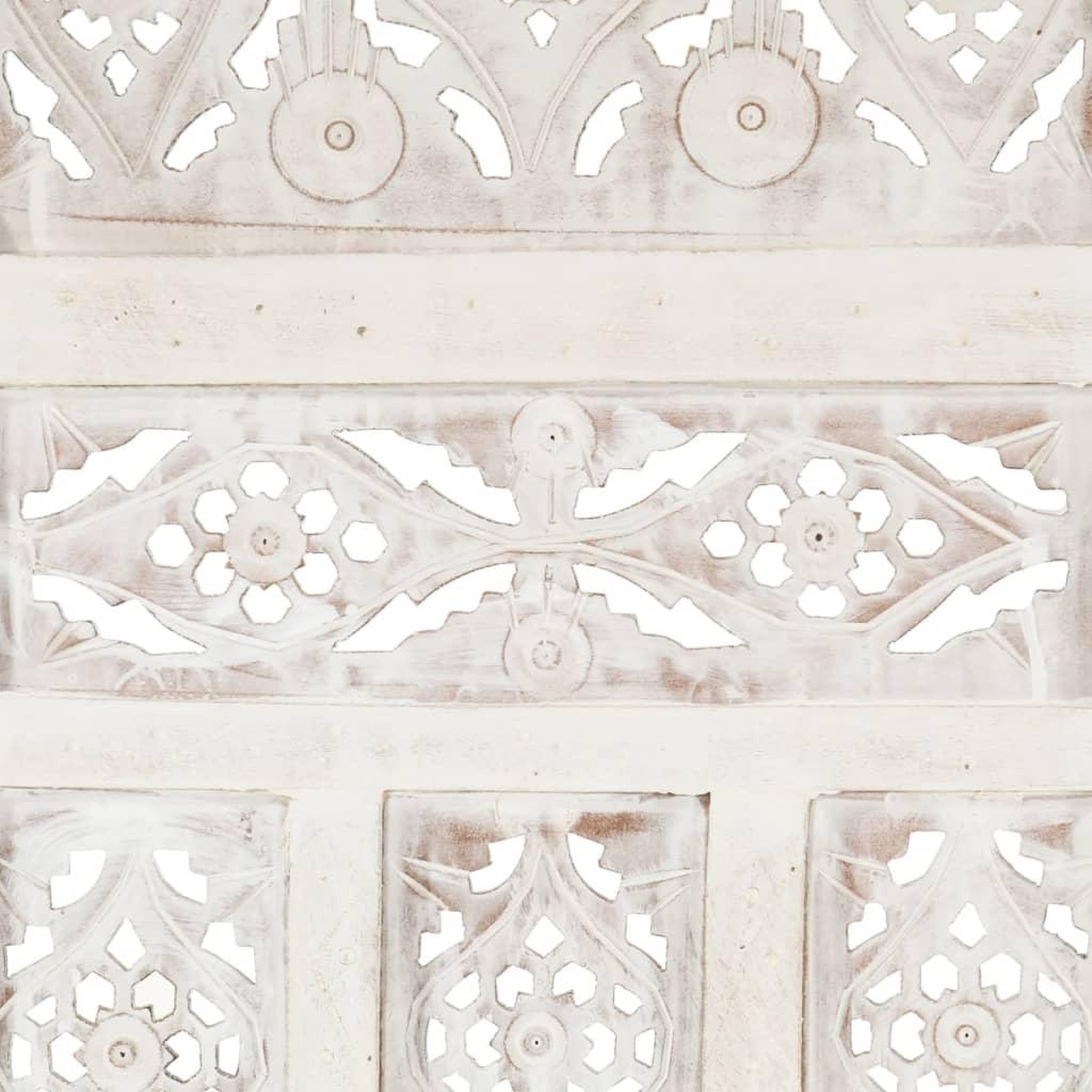 Voir la diapositive 4 : VIDAXL Cloison de separation 4 panneaux Blanc 160x165 cm Bois manguier
