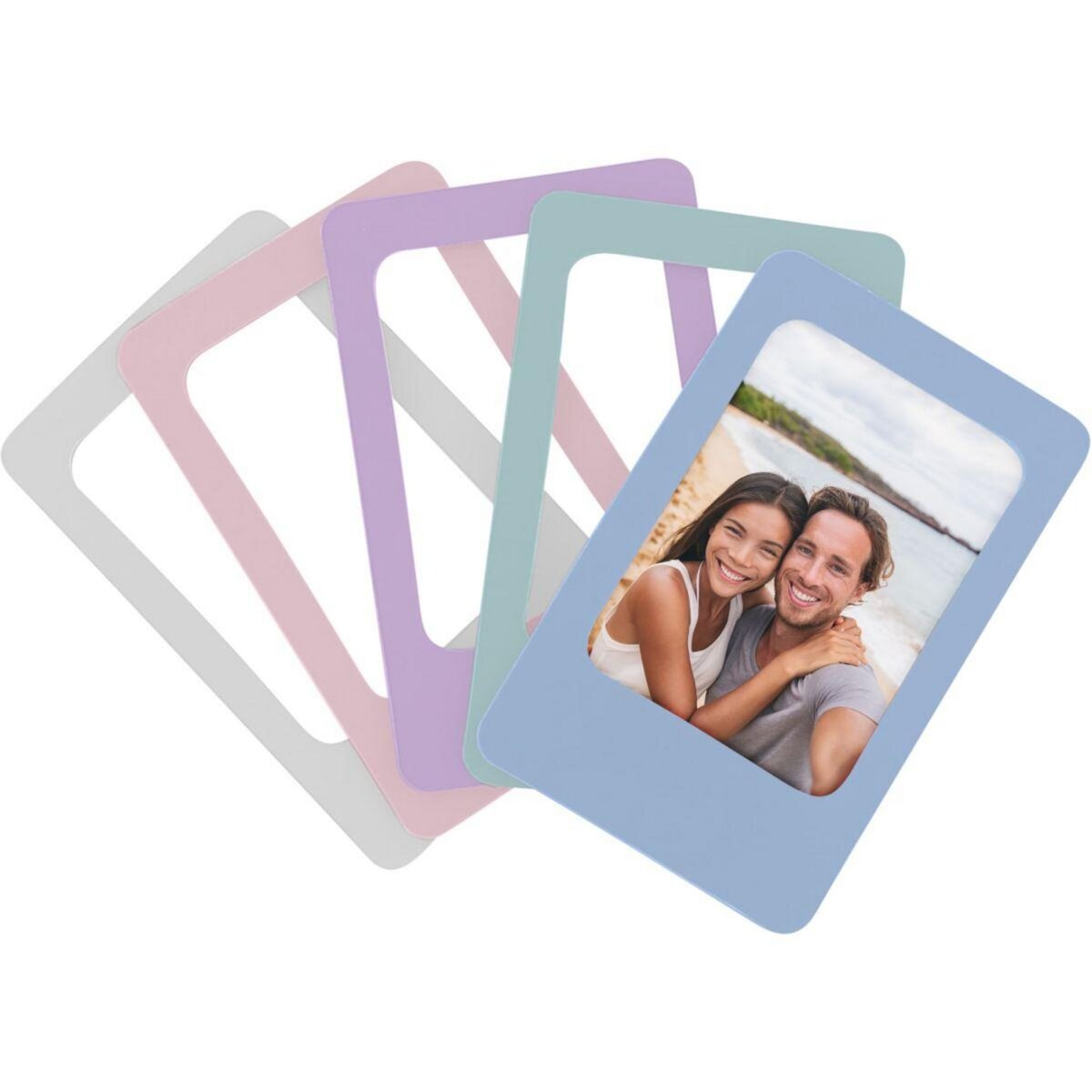 TNB Cadre photo x 5 violet-rose-gris clair- vert et bleu