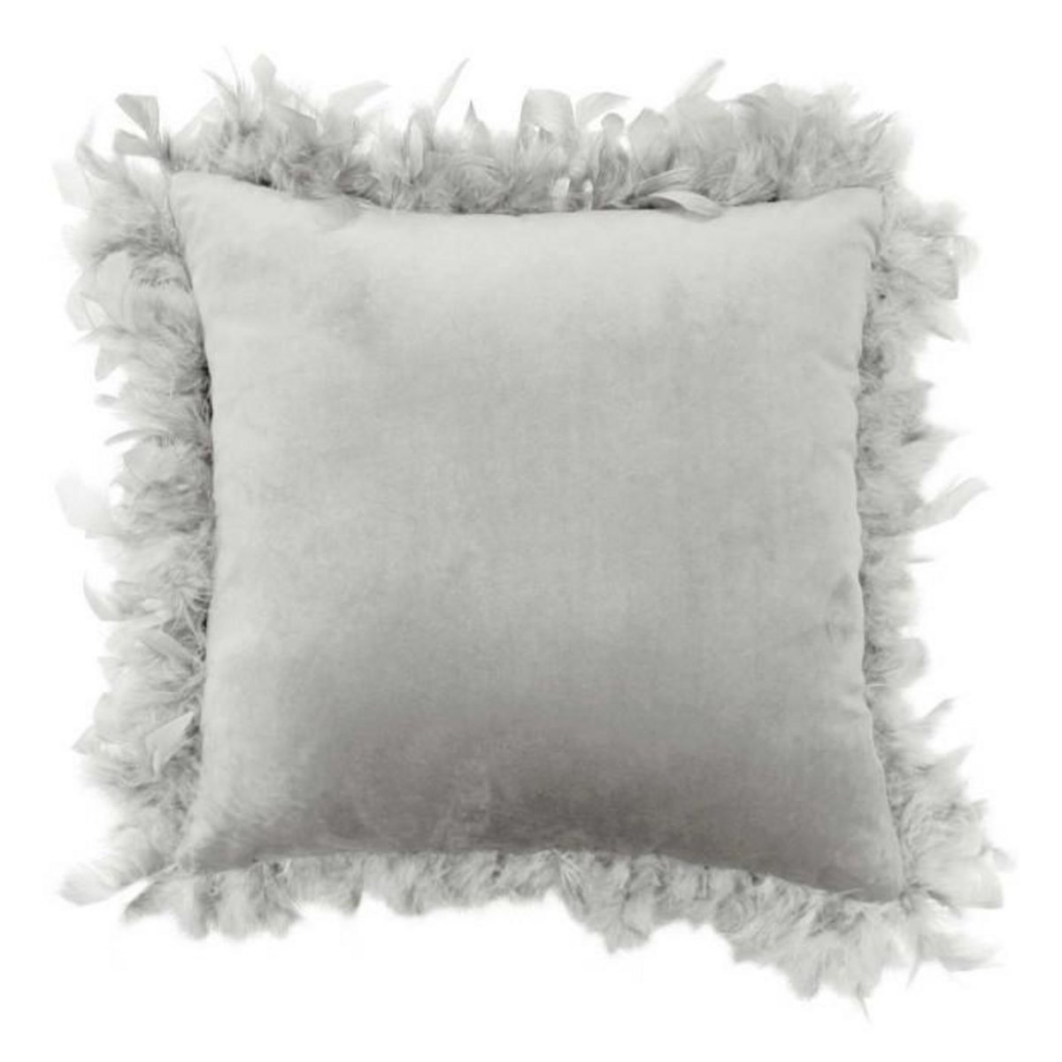 Paris Prix Coussin Déco Plumes  Marlina  40x40cm Gris
