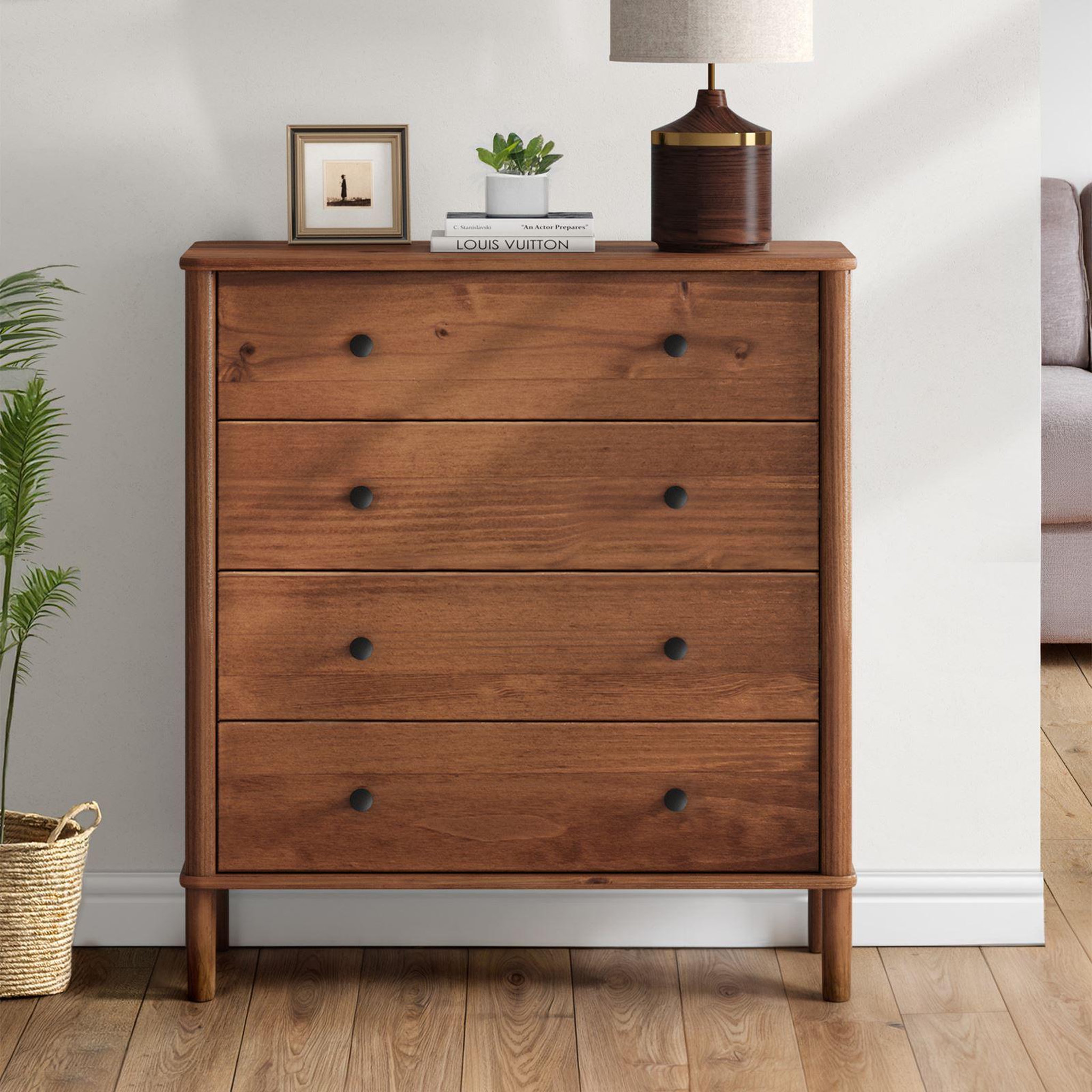 Voir la diapositive 2 : IDIMEX Commode apoana 4 tiroirs en bois massif