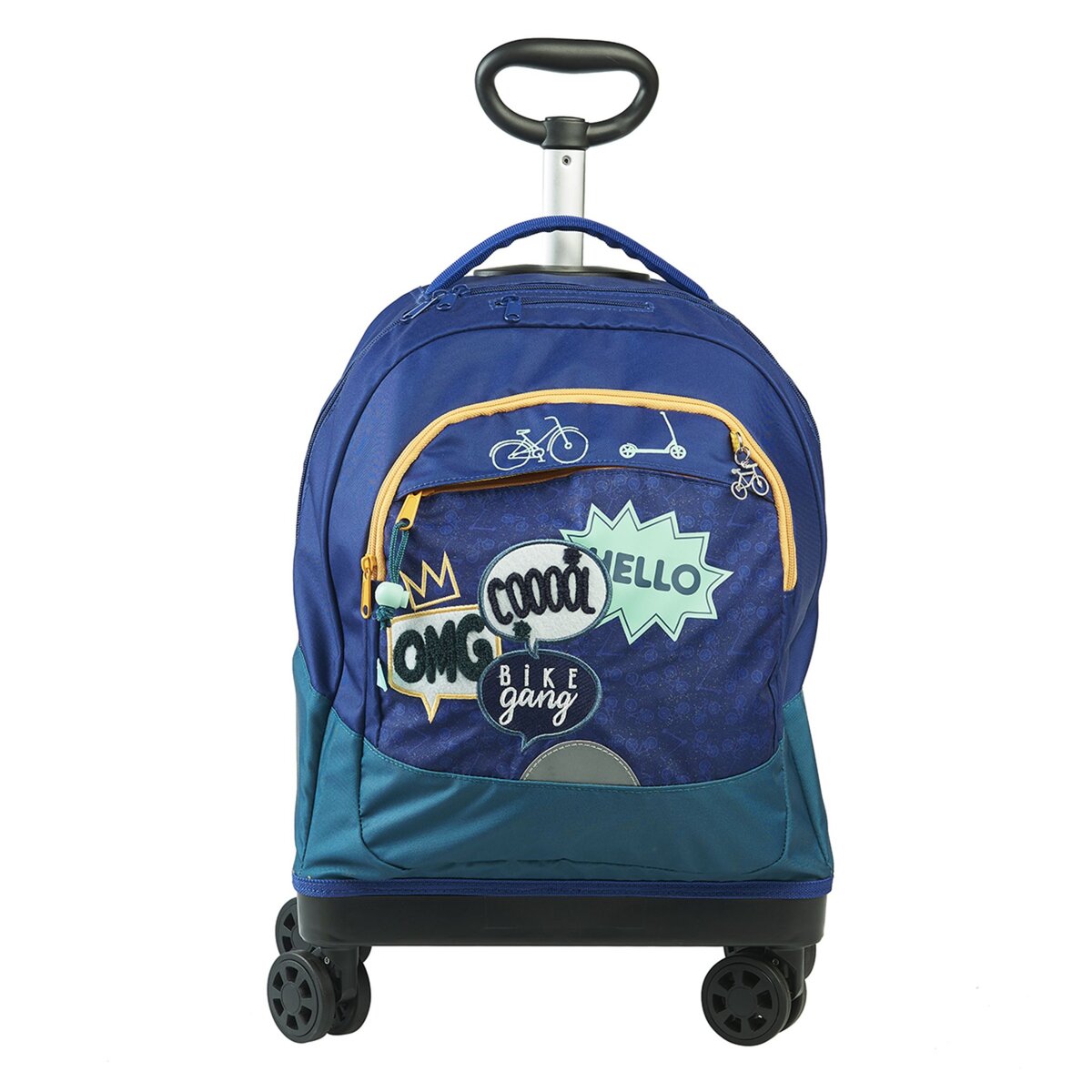 AUCHAN Sac à dos à roulettes bleu 