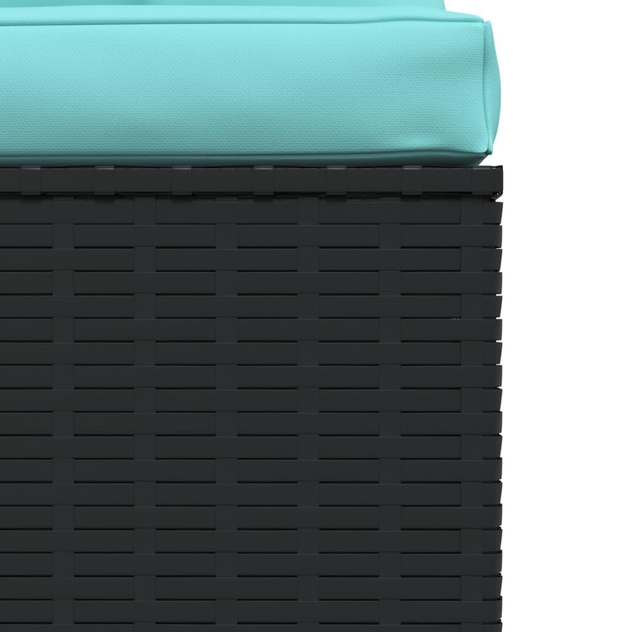 Voir la diapositive 5 : VIDAXL Salon de jardin 4 pcs avec coussins Noir Resine tressee