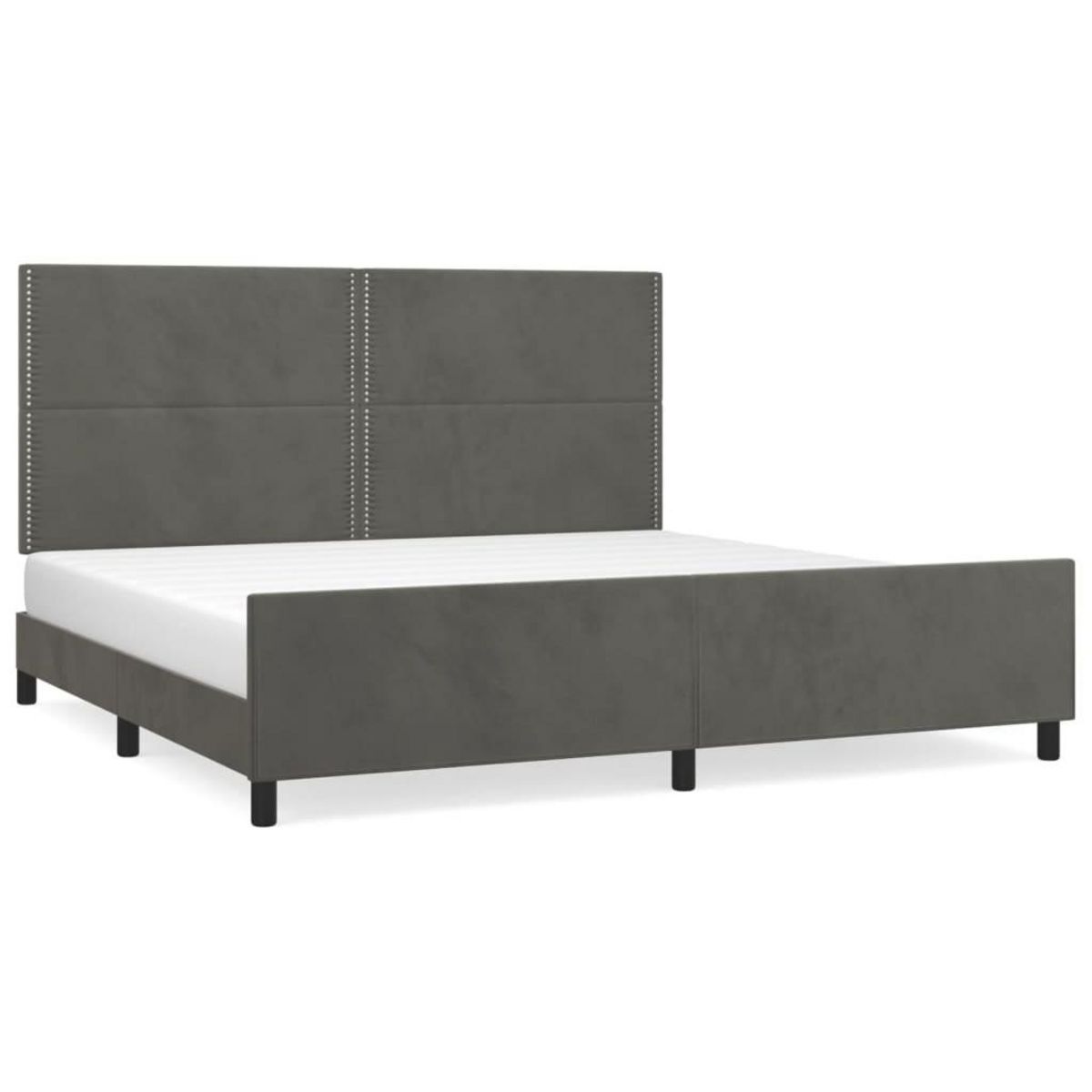 VIDAXL Cadre de lit sans matelas gris fonce 200x200 cm velours