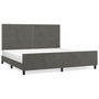 Voir la diapositive 2 : VIDAXL Cadre de lit sans matelas gris fonce 200x200 cm velours