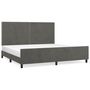 Voir la diapositive 2 : VIDAXL Cadre de lit sans matelas gris fonce 200x200 cm velours
