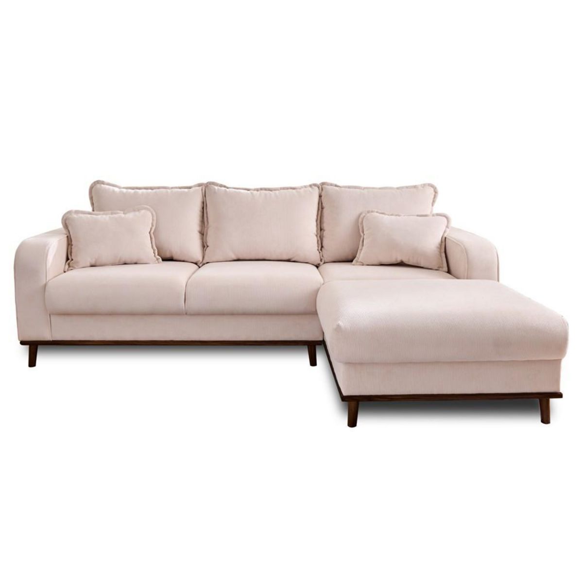 LISA DESIGN Albane - canapé d'angle droit - 4 places - en velours côtelé