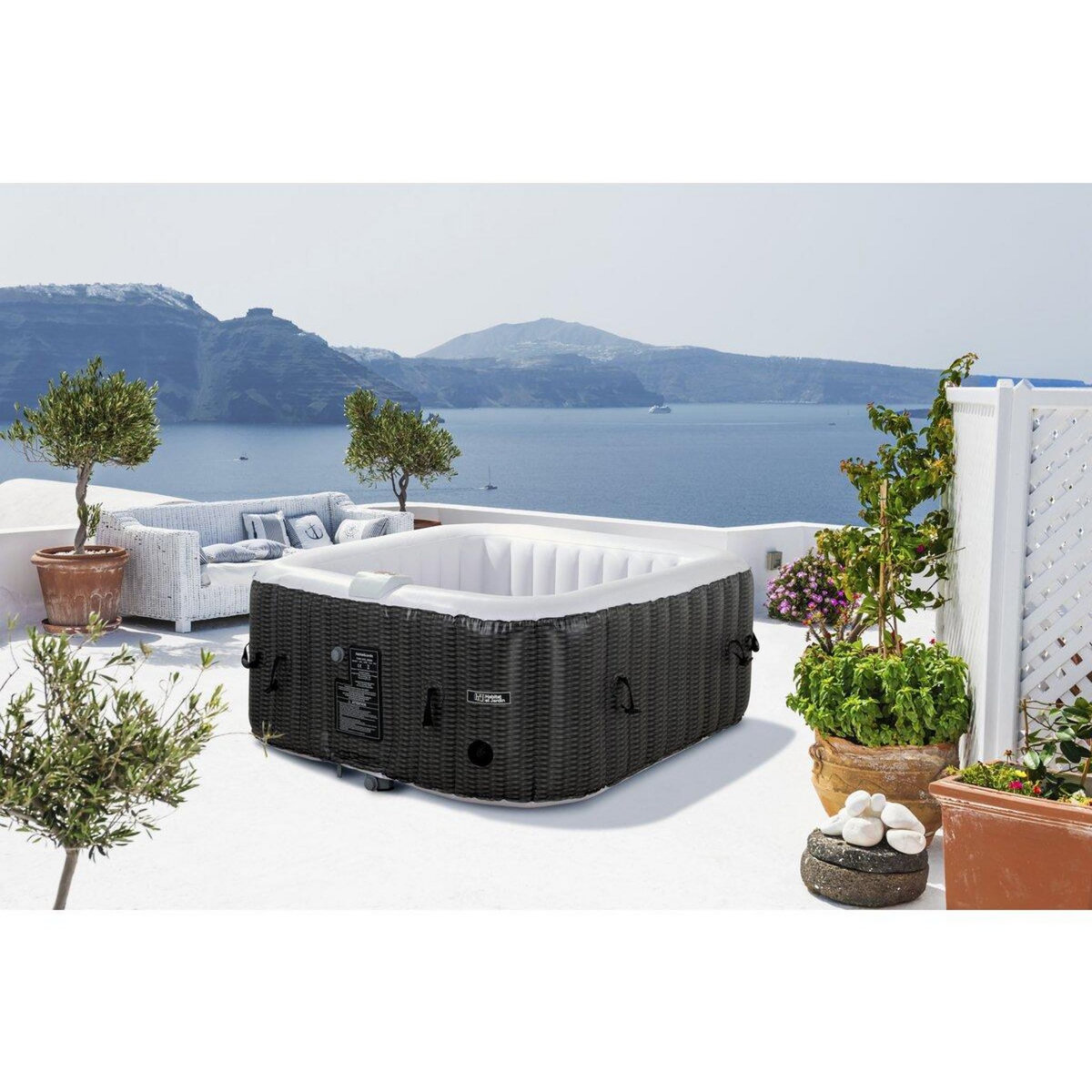 Habitat et Jardin Spa gonflable en PVC  Nice  - 4 places - Marron/crème