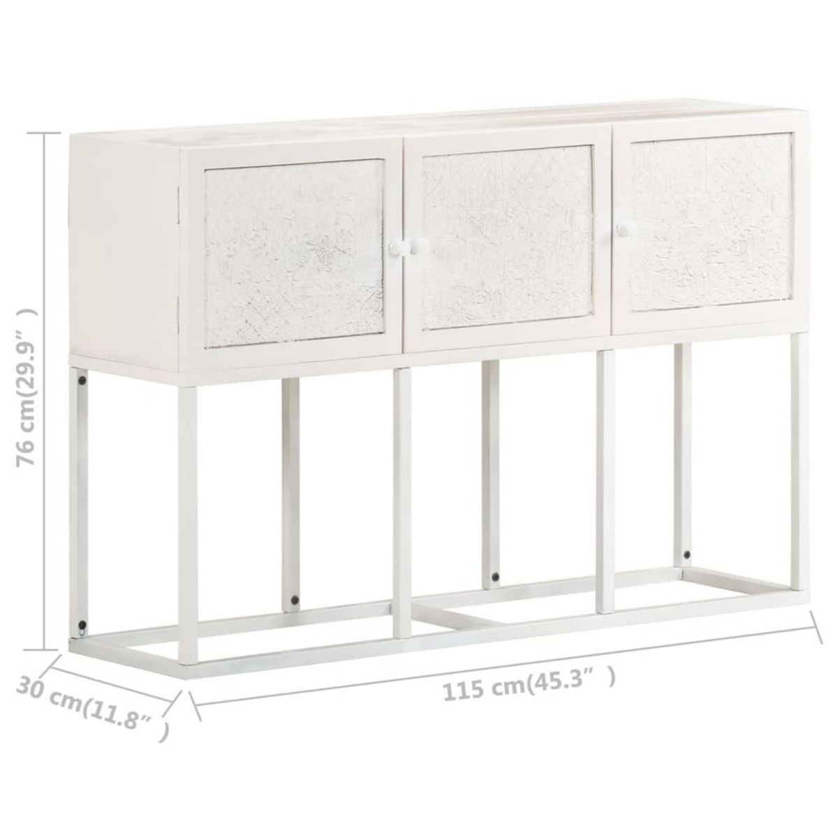 VIDAXL Buffet 115x30x76 cm Bois de manguier massif