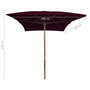 Voir la diapositive 6 : VIDAXL Parasol de jardin avec mat en bois rouge bordeaux 200x300 cm