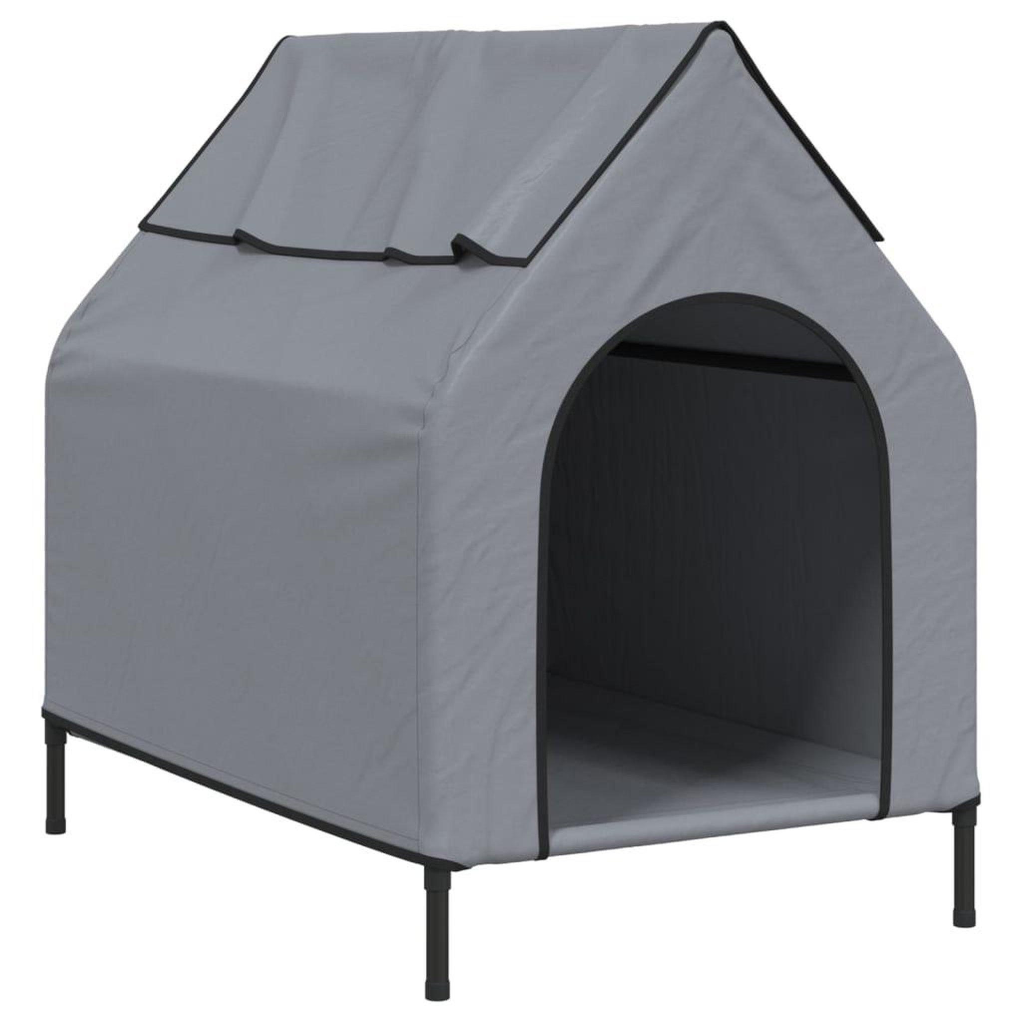 Voir la diapositive 2 : VIDAXL Niche pour chien gris clair tissu oxford et acier