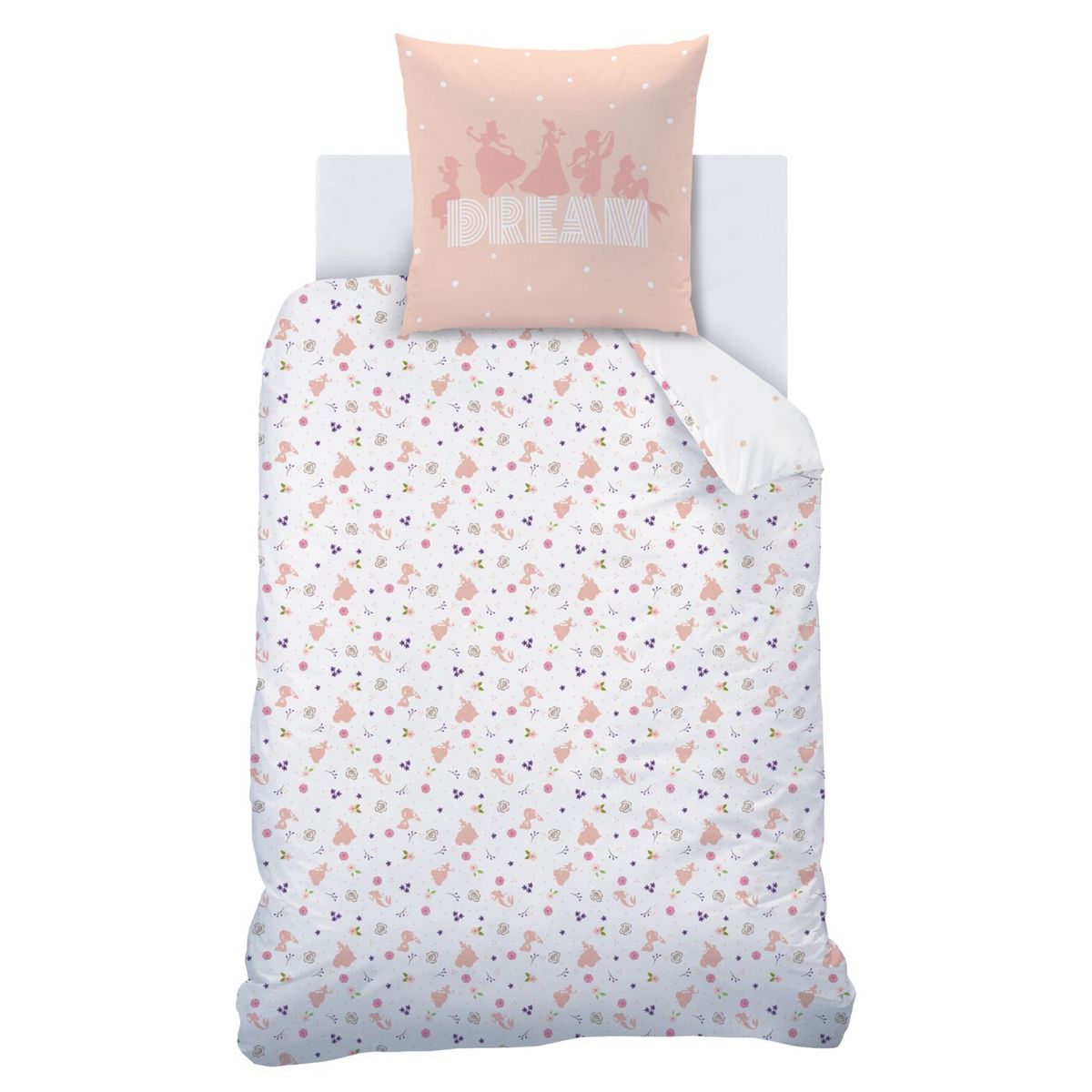 PRINCESS DISNEY Parure housse de couette enfant en coton 57 fils PRINCESS