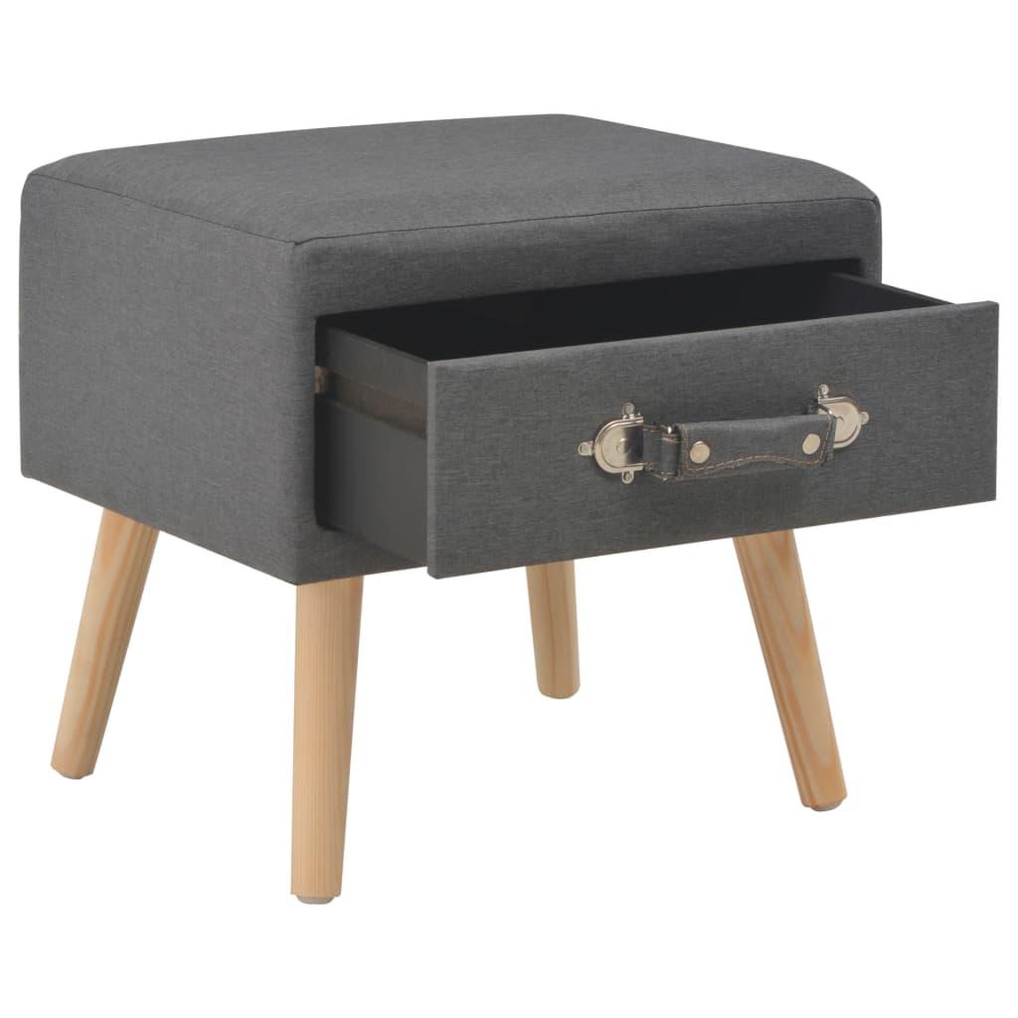 Voir la diapositive 2 : VIDAXL Table de chevet Gris fonce 40x35x40 cm Tissu