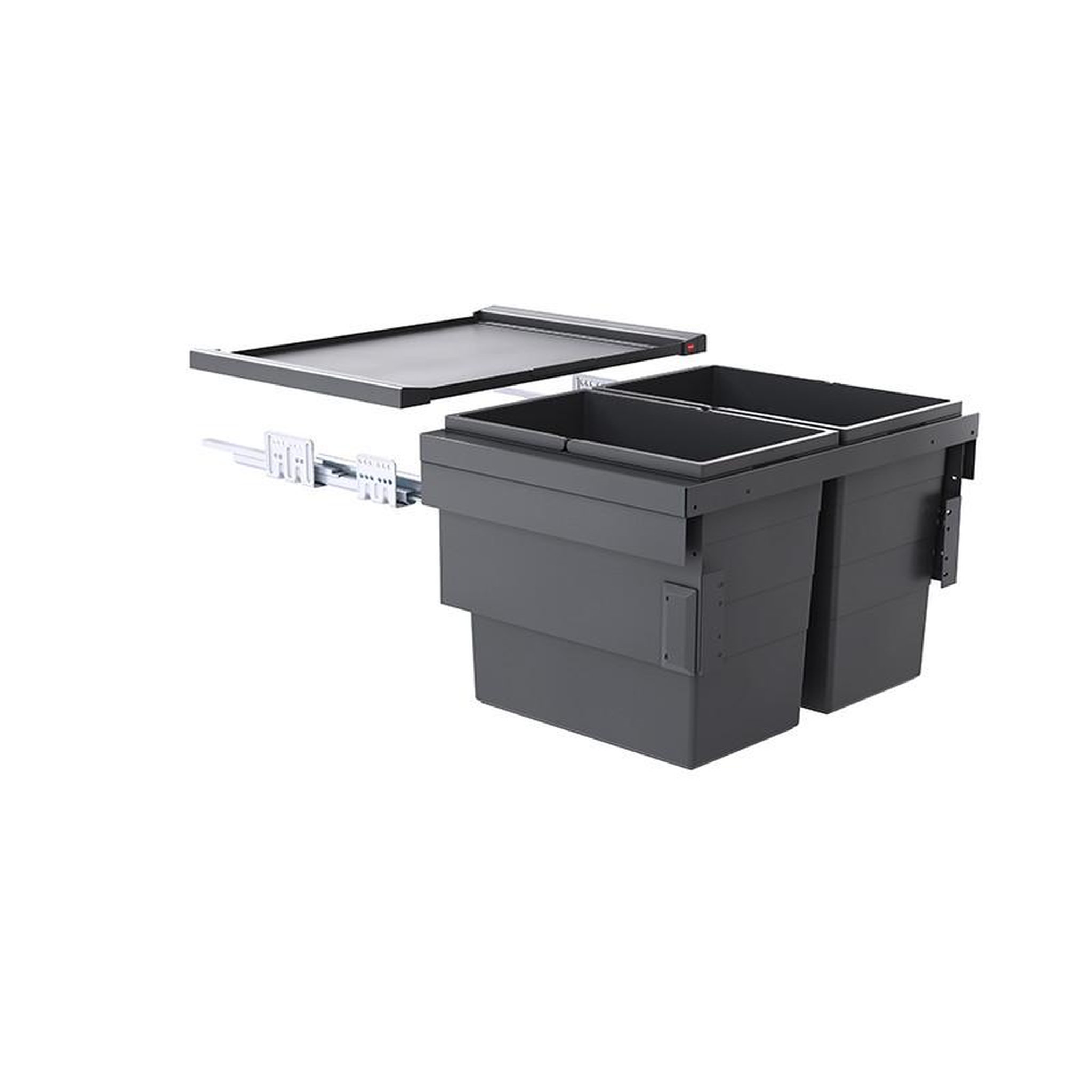 HAILO Poubelle de cuisine tri sélectif 2 bacs encastrable 56l (28+28) hailo cargo synchro