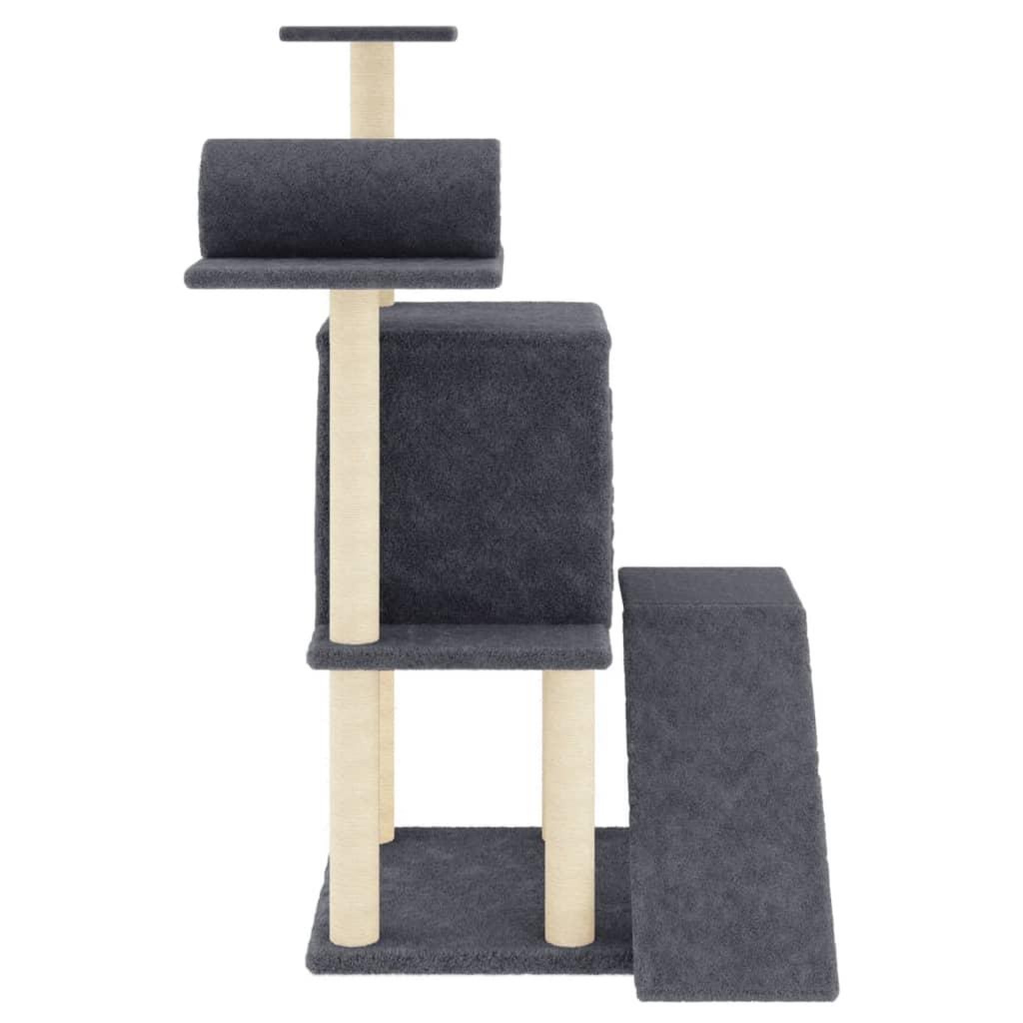 Voir la diapositive 4 : VIDAXL Arbre a chat avec griffoirs en sisal gris fonce 110,5 cm