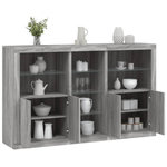 VIDAXL Buffet avec lumieres LED sonoma gris 162x37x100 cm