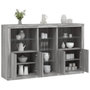 Voir la diapositive 1 : VIDAXL Buffet avec lumieres LED sonoma gris 162x37x100 cm
