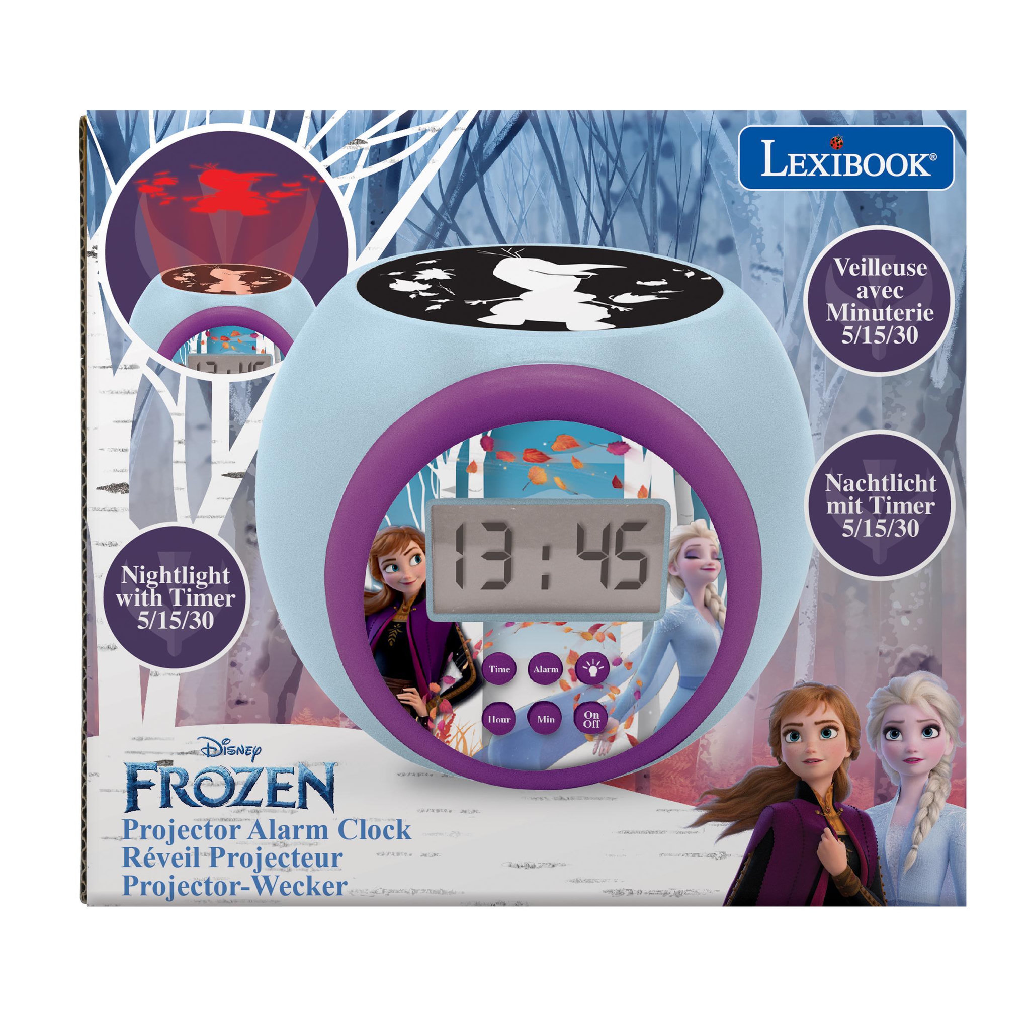 Voir la diapositive 5 : Lexibook Réveil projecteur Reine des Neiges