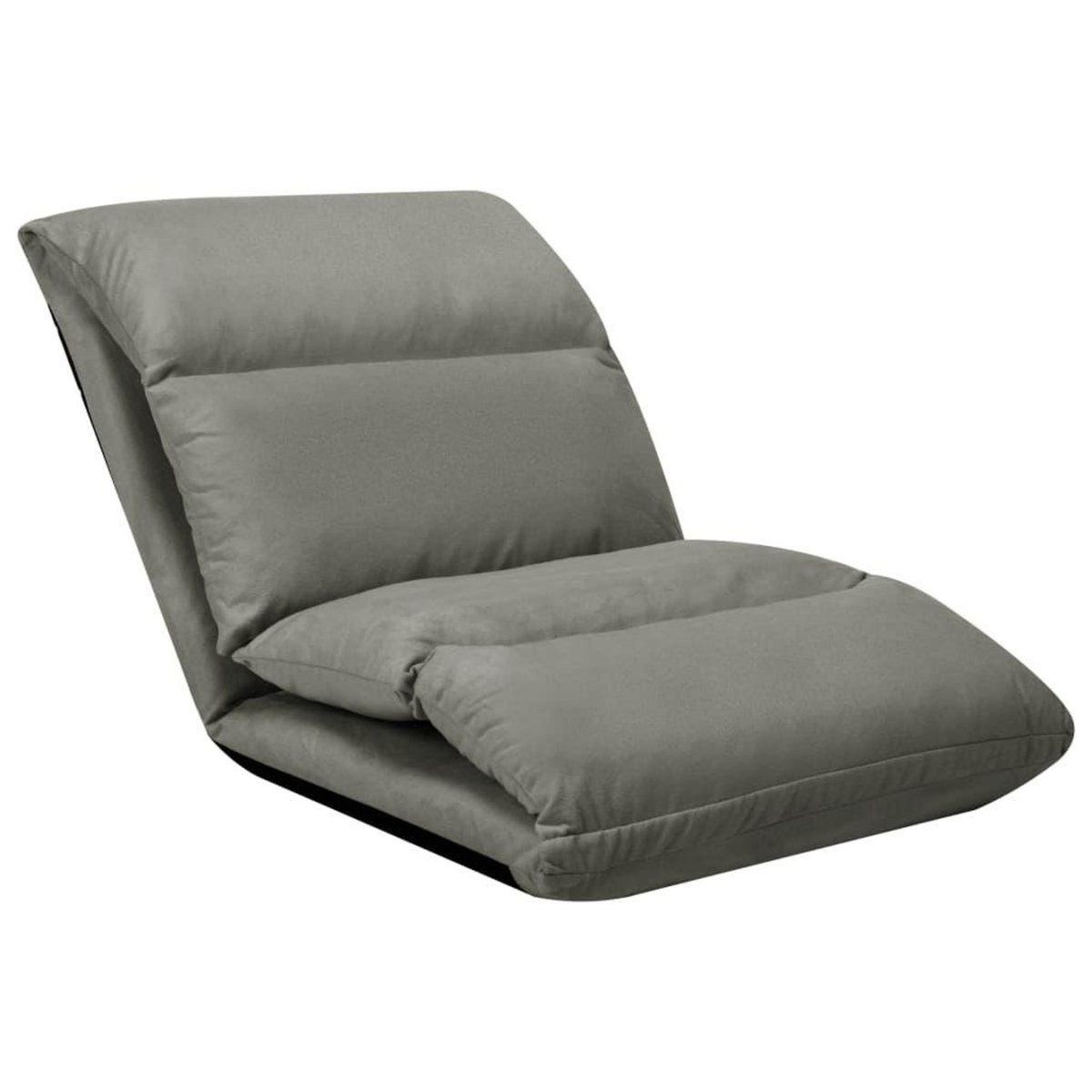 VIDAXL Chaise pliable de sol Gris fonce Microfibre