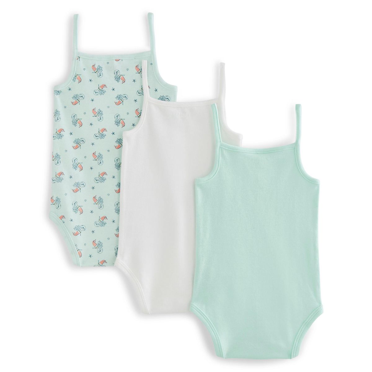 IN EXTENSO Lot de 3 bodies sans manches bébé fille
