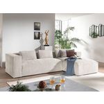 LISA DESIGN Stella - canapé d'angle - en velours côtelé - 4 places -style contemporain - droit. Coloris disponibles : Gris, Beige, Bleu, Marron, Orange, Vert, Rose