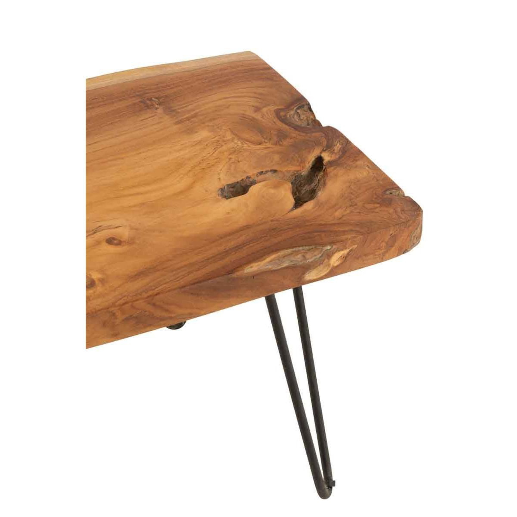 Voir la diapositive 3 : J-LINE Table d'appoint en teck  manuel  60cm marron