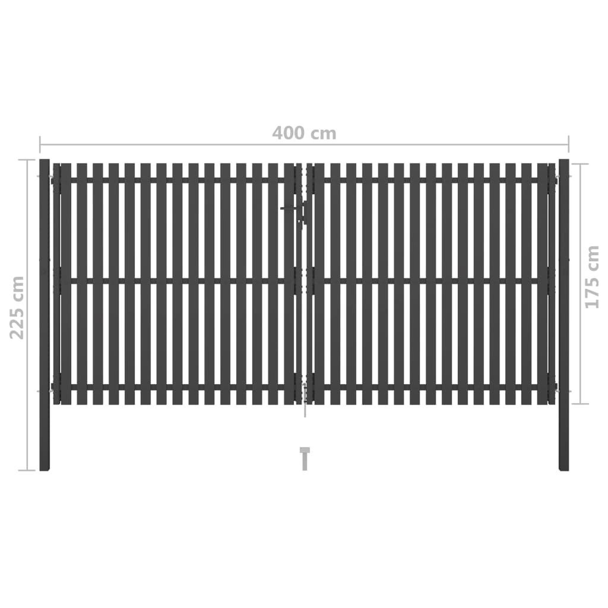 Voir la diapositive 5 : VIDAXL Portail de cloture de jardin Acier 4x2,25 m Anthracite