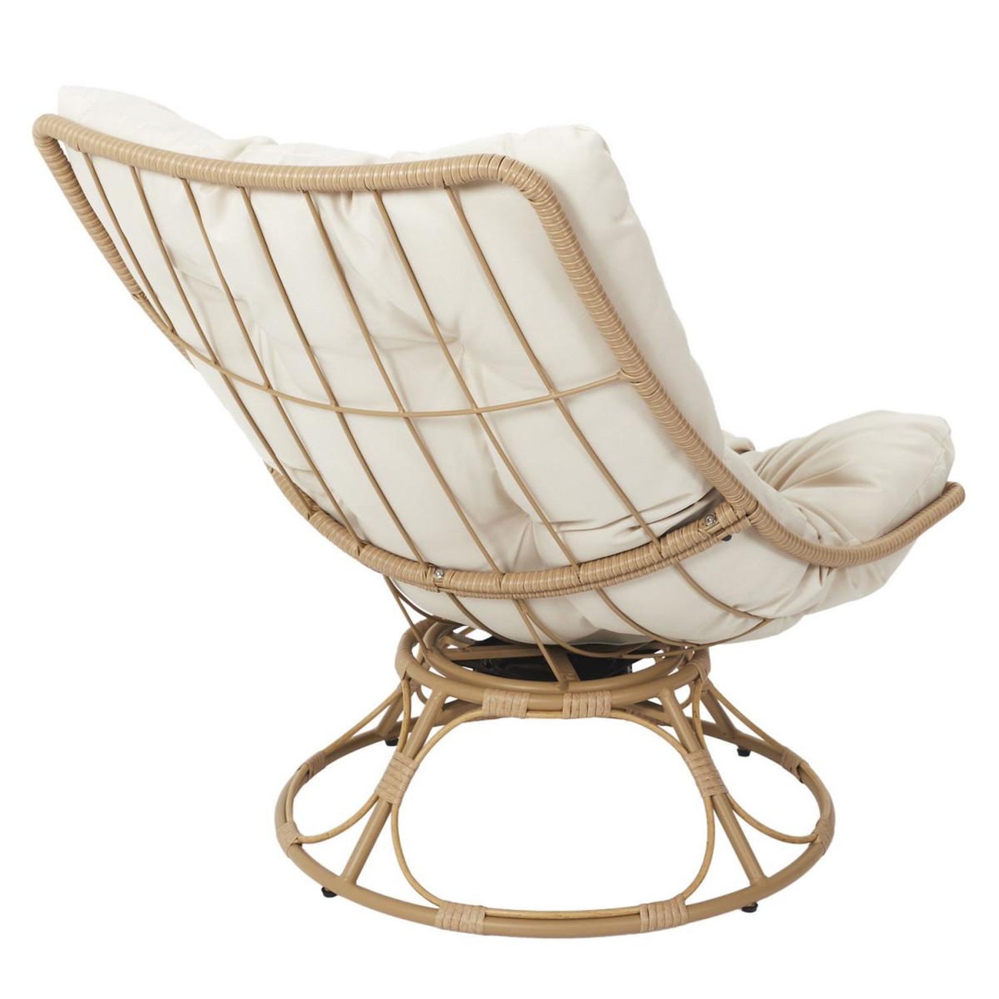 Voir la diapositive 5 : The Home Deco Factory Fauteuil tournant design  petra  96cm beige