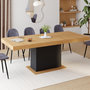 Voir la diapositive 2 : ID MARKET Table à manger extensible rectangle EDEN 6-10 personnes bois et noir 160-200 cm
