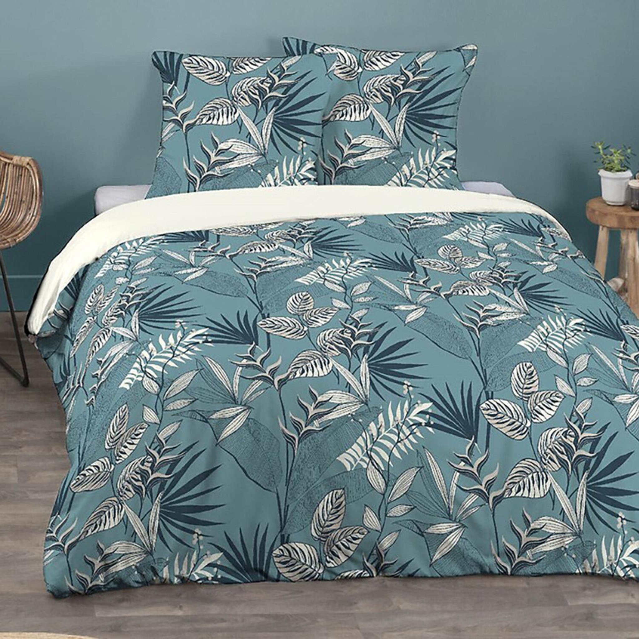 Voir la diapositive 2 : Home collection Parure housse de couette 100%polyester 72gsm grace