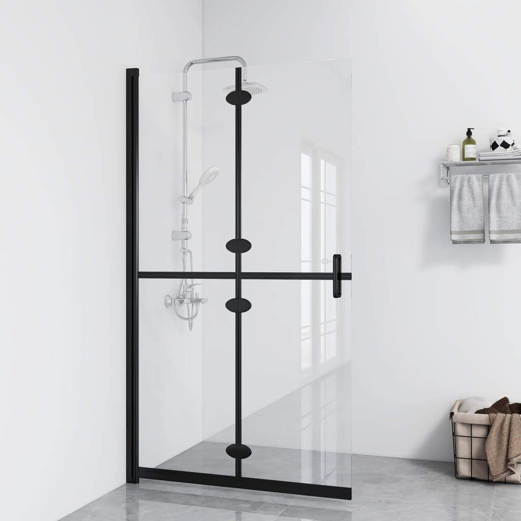 VIDAXL Paroi de douche pliable Verre ESG transparent 90x190 cm