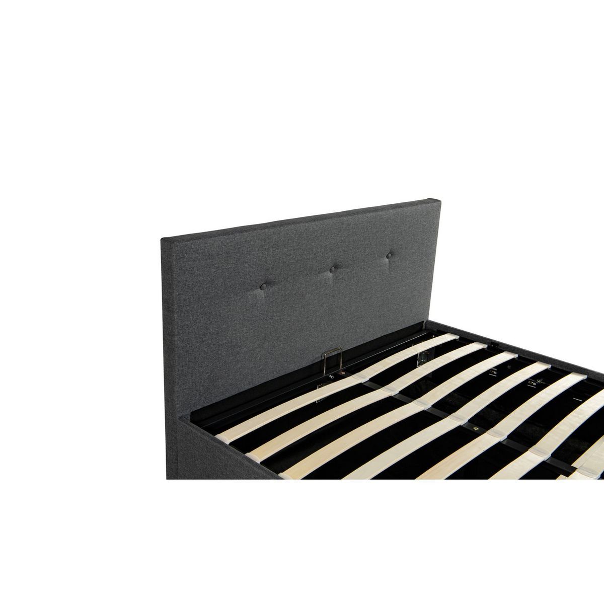 Lit coffre tissu scandinave avec sommier relevable 160x200 cm MILA