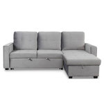 Paris Prix Canapé d'Angle Convertible  Rabano  230cm Argent