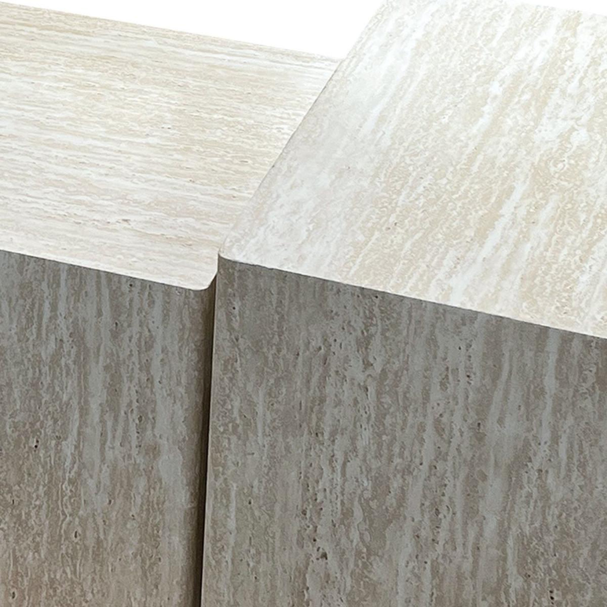 Voir la diapositive 3 : Paris Prix Lot de 3 tables basses effet travertin  odis  58cm beige