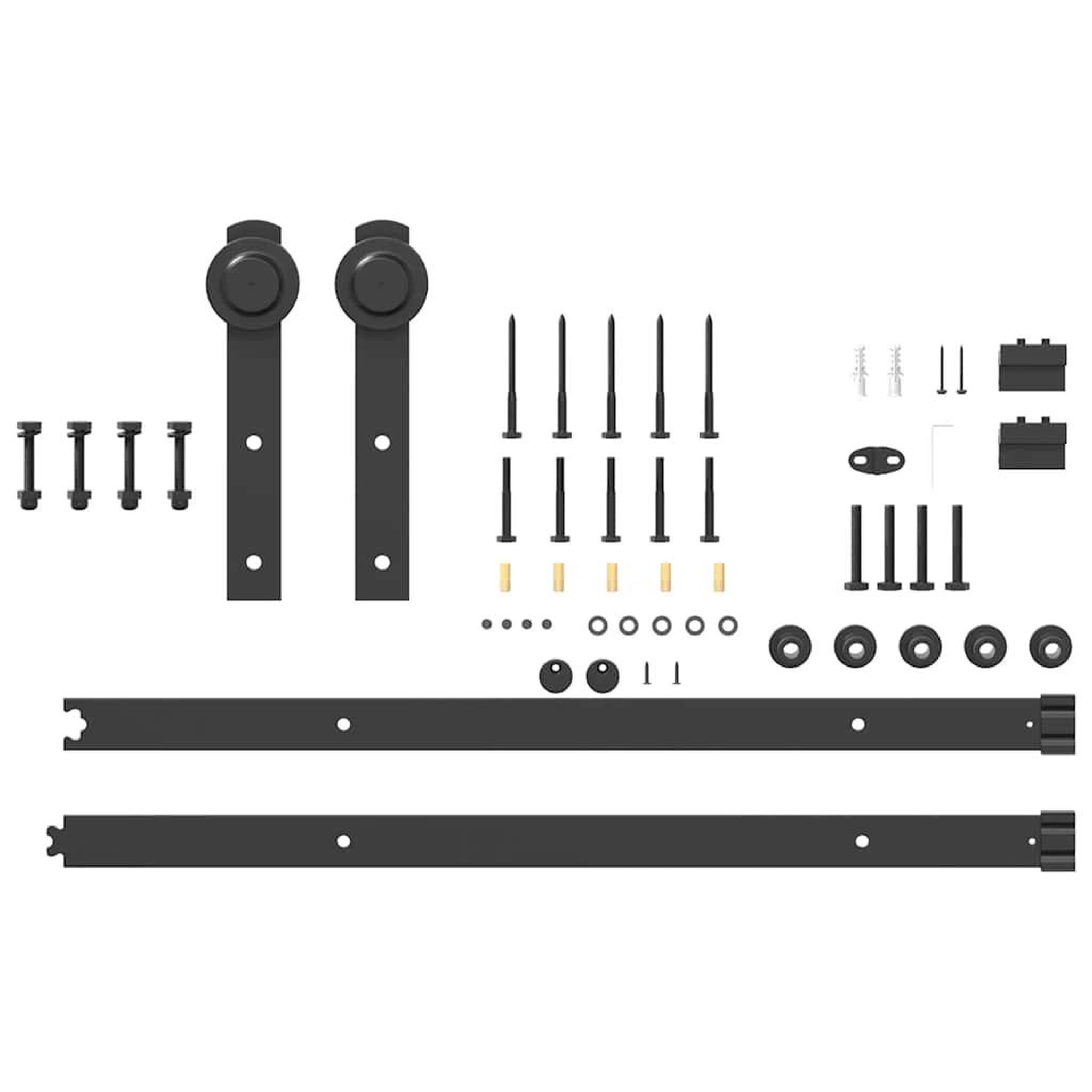 Voir la diapositive 5 : VIDAXL Kit de quincaillerie de porte coulissante 152 cm acier noir