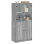 Voir la diapositive 5 : VIDAXL Buffet haut avec portes gris sonoma 68x37x142cm bois ingenierie