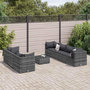 Voir la diapositive 1 : VIDAXL Salon de jardin 8 pcs avec coussins Gris Resine tressee