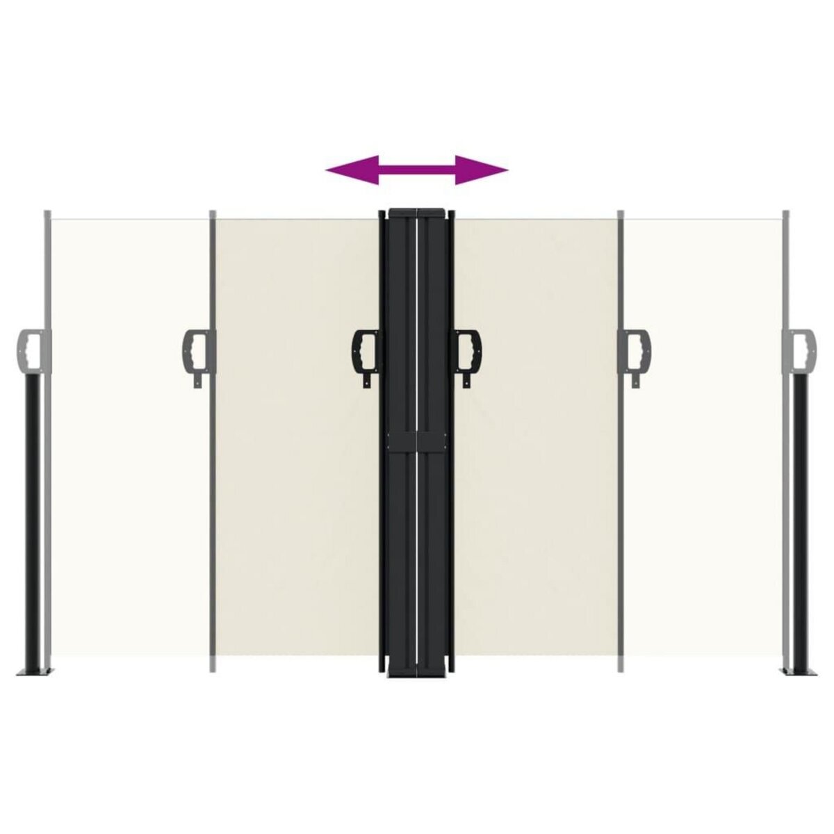 VIDAXL Auvent lateral retractable creme 140x1200 cm