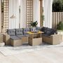 Voir la diapositive 1 : VIDAXL Salon de jardin avec coussins 9 pcs beige resine tressee