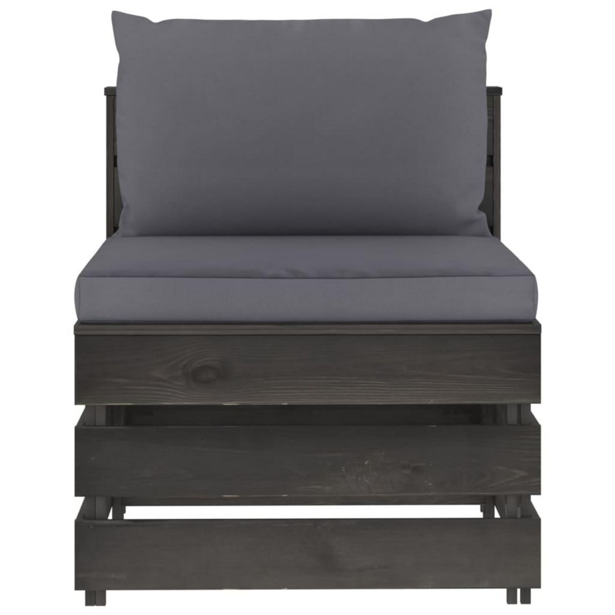 VIDAXL Canape central sectionnel avec coussins Bois impregne de gris