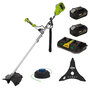 Voir la diapositive 1 : VITO Débroussailleuse et Coupe bordure 40V 2 Batteries Lithium 4Ah + Chargeur Double Lame 3 dents Bobine de fil nylon et Harnais VITO