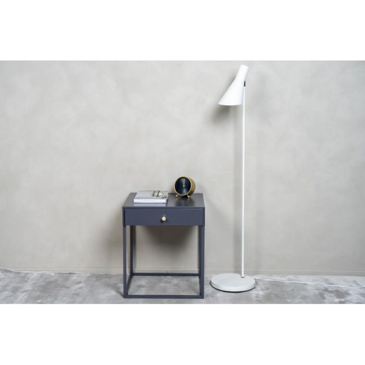 Paris Prix Table de Chevet Avec Tiroir  Bakal  50cm Gris