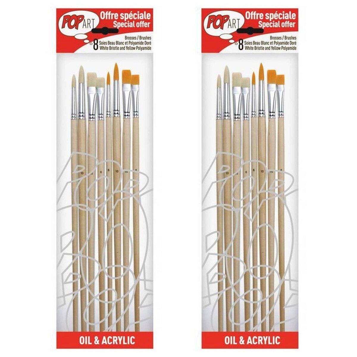 Pebeo 16 pinceaux brosse polyamide et soie