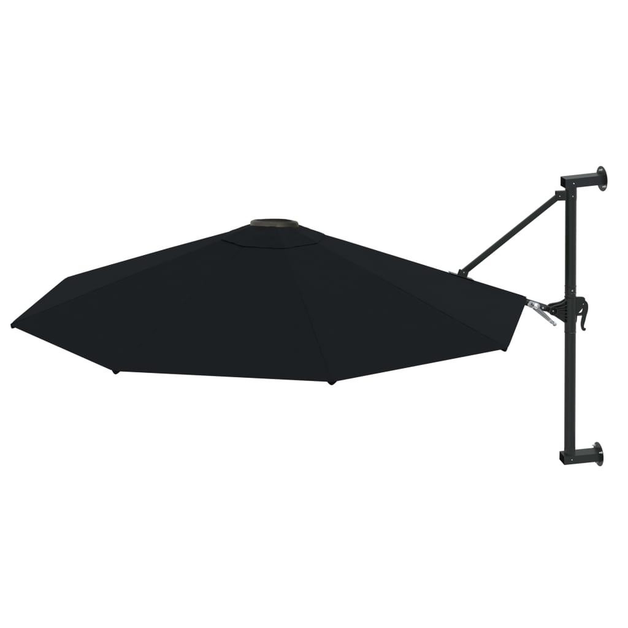 Voir la diapositive 2 : VIDAXL Parasol mural avec mat en metal 300 cm Noir
