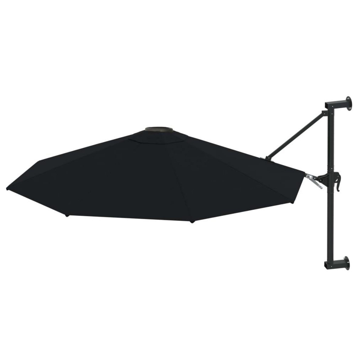 VIDAXL Parasol mural avec mat en metal 300 cm Noir