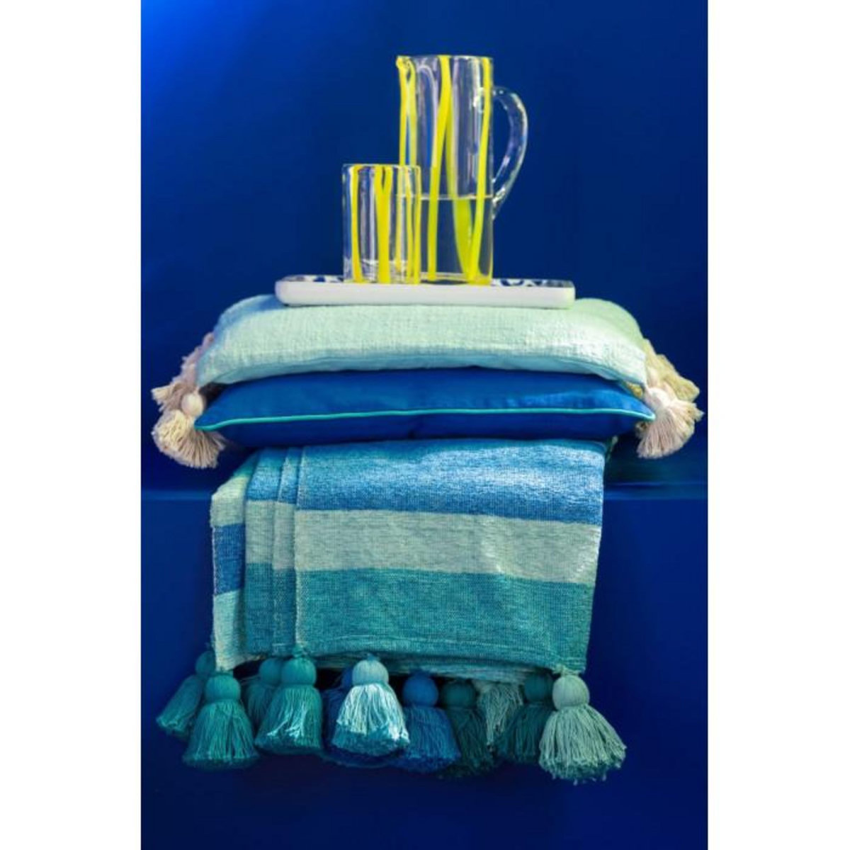 Paris Prix Carafe Rayures en Verre  Ophelie  25cm Jaune