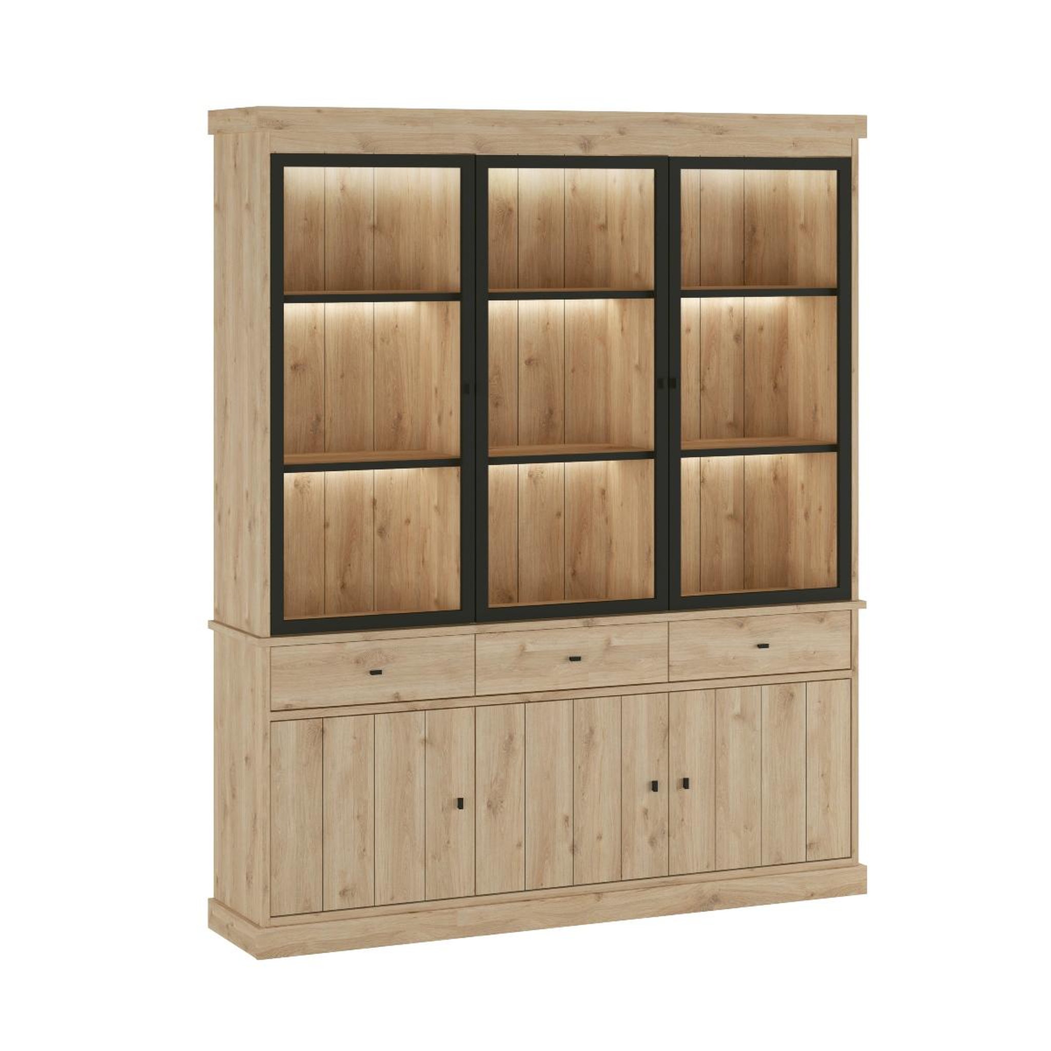 JLC KREATION Vaisselier 3 portes vitrées en bois VALENTINE