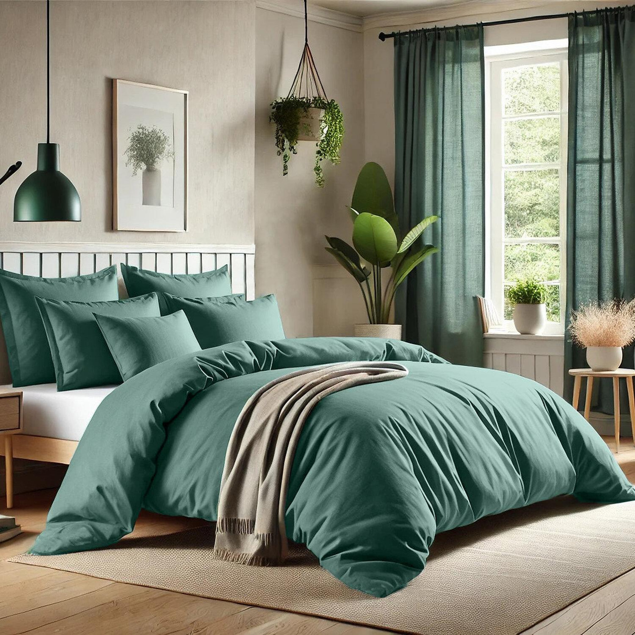 Voir la diapositive 2 : Home collection Parure housse de couette 100% coton 57fils