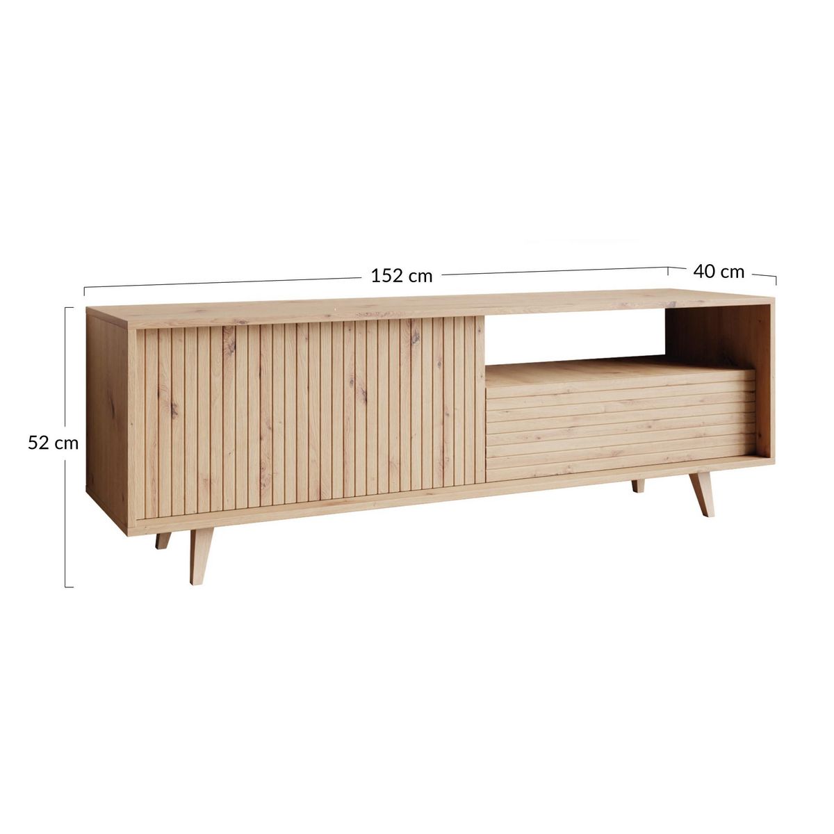 BEST MOBILIER Diego - meuble tv - effet bois - 152 cm