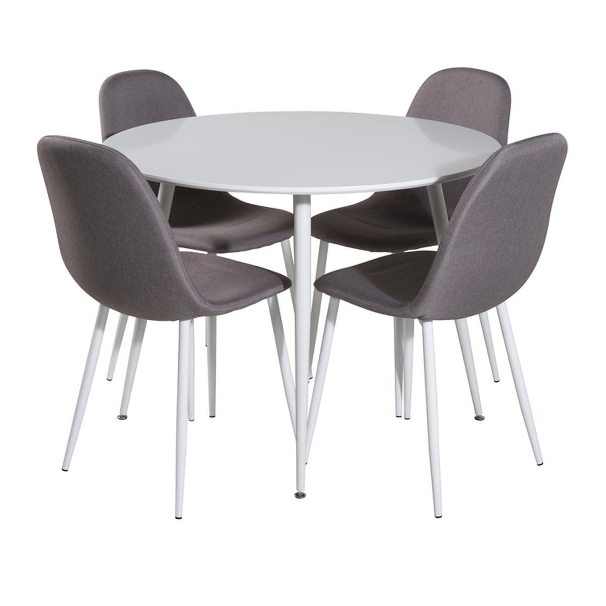 Paris Prix Ensemble table à manger & 4 chaises  plaza & polar  100cm blanc & gris