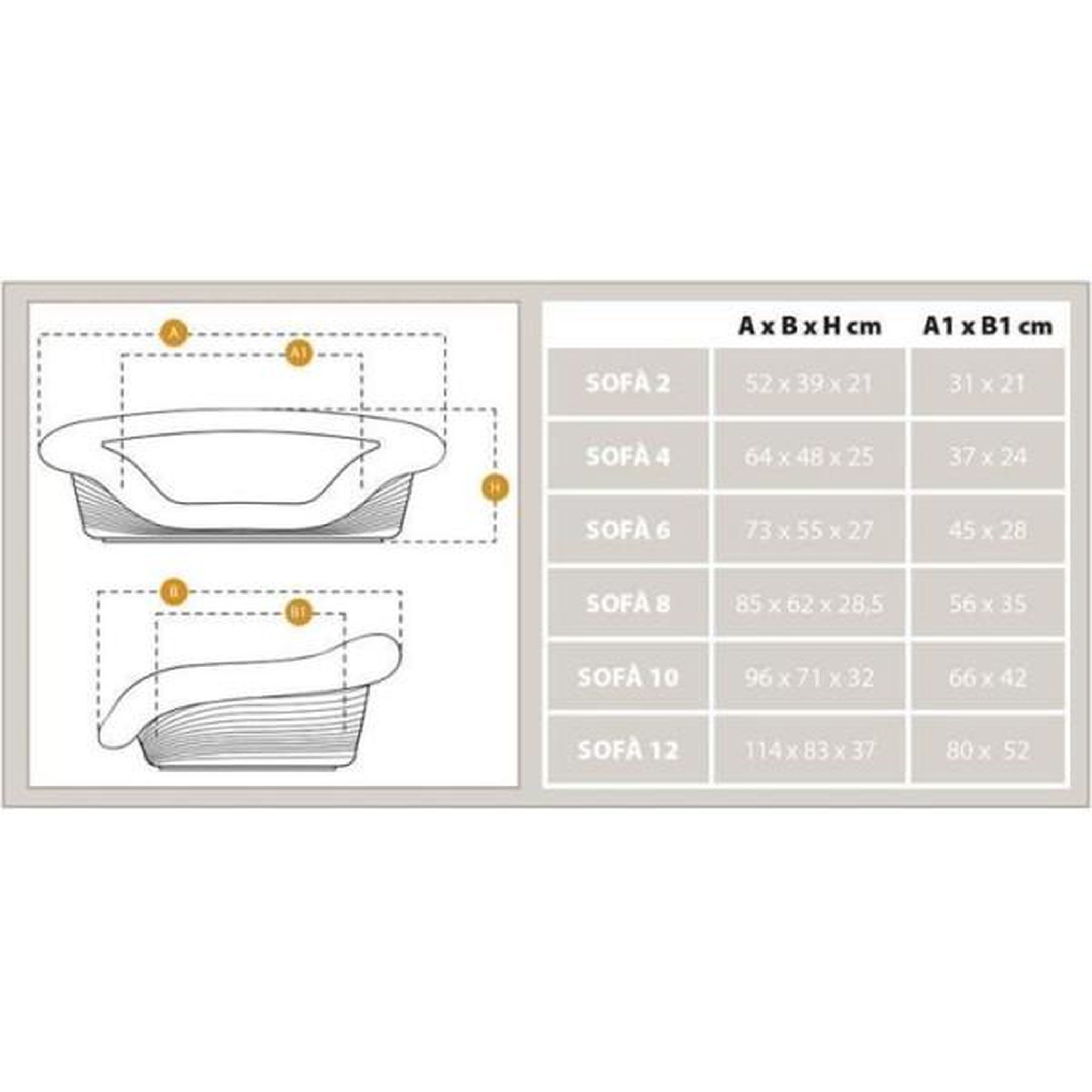 Voir la diapositive 2 : Ferplast Corbeille sofa 4 - celeste - small - ovale - intérieur - coussin séparable
